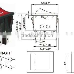 Toy Switch,4p IP54 Waterproof Rocker Switch With Lock,IP65 Waterproof 4p Locked Rocker Switch thumbnail-4