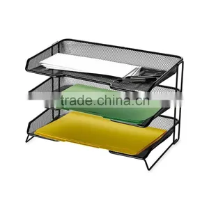 Economic 3-Tier Mesh Desk Organizer for Office and School thumbnail-1