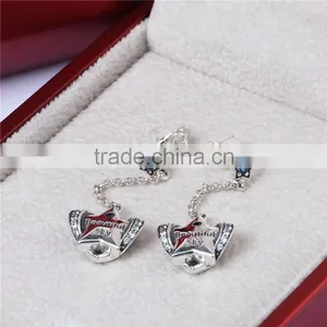 Long Fashion Design Raw Material Engraved Hanging Pave Diamond Earrings thumbnail-6