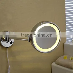 Double Side Adjustable Wall Mount Magnifying Makeup Mirror With Light Shaving Mirror thumbnail-2