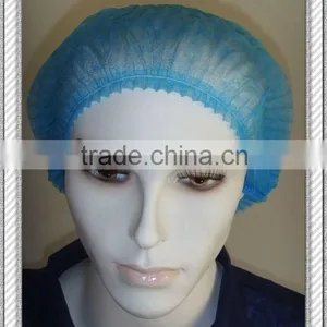 NONWOVEN BLUE DISPOSABLE ELASTIC MOB CAP thumbnail-1