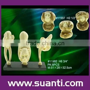 White Monkey Polyresin Statue thumbnail-1