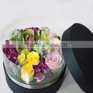2016 Luxury Rose Delivery Round Packaging Gift Box Acrylic Flower Box thumbnail-1
