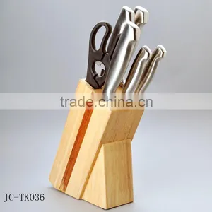 Hot Sale 6-piece Knives Plus Scissor Set With a Wooden Block thumbnail-1