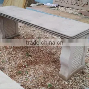 Rustic Curved Sandstone Marble Bench thumbnail-1
