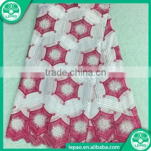 2016 New Design 100% Cotton African Wax Hollandais Print Fabric With Embroidered Fabrics Guipure Lace thumbnail-1