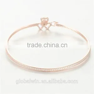 Fashion Jewelry 14K Gold Plated Anklets Bangles With Clear Cz thumbnail-2