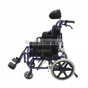 TopMedi Hospital Equipment Detachable Headrest Nylon Sponge Seat Cushion Folding Solid Wheelchair thumbnail-5