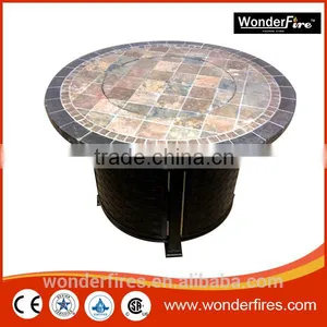 Outdoor Rectangle Gas Fire PIt System/fire Bowl/Slate Mosaic Round Mesa Heating Barbecue Table Fire Pit thumbnail-2