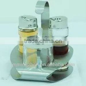 Glass Oil and Vinegar Bottle Set With Stand ,glass Spice Set thumbnail-1