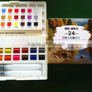 Free Sample 24colors Artist Drawing Solid Watercolor Paint Set thumbnail-3