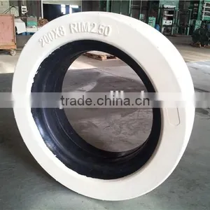 White Smooth Solid Tire Type and ISO Certification Tire for Lifing Platform thumbnail-2