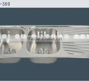 114*48cm Double Bowl Single Drainboard Kitchen Sink With Accessories thumbnail-1