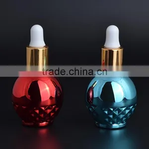 New Design UV Gel Colored Empty Glass Dropper Bottle 12ml Essential Oil Glass Bottle With Childproof Cap thumbnail-2