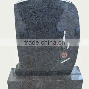 Carved Flower Granite Tombstones,cheapest Headstone,headstone Etching (23 Years Factory) thumbnail-1