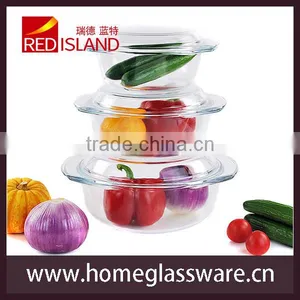 0.7L Transparent Tempered Glass Bowl Set for Microwave Oven thumbnail-1