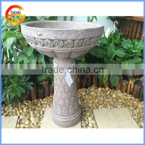 Garden Fiberglass Bird Bath With Waterfalls thumbnail-1