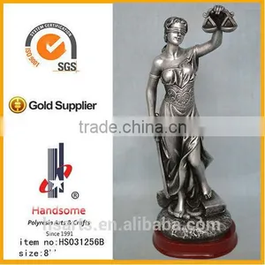 8 Inch Resin High Quality Brass Justice Lady Justice Statue thumbnail-3