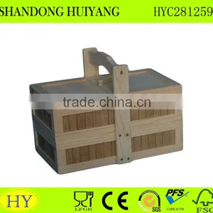 Natural Unfinished Antique Wood Sewing Box for Sale thumbnail-1