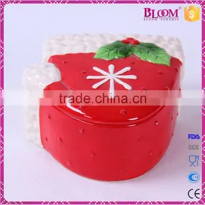 Hat Desgin Ceramic Christmas Decoration Cookie Box thumbnail-3
