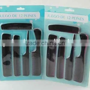 12PC Combined Type Double Color Plastic Comb Set/hair Brush thumbnail-1