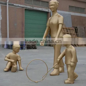 Fiberglass Children Play Sculpture Statue thumbnail-3