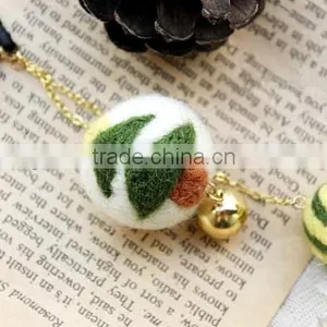 Hot New Bestselling Product Wholesale Eco Friendly Handmade Wool Felt Hanging Ball Phone Keychain in Bulk Made in China thumbnail-1