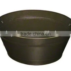 Mat Black Beverage Tub With Wooden Handles thumbnail-1