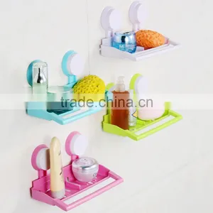 Vacuum Suction Cup Kitchen and Bathroom Plastic Multifunction Shelf/holder/soap Frame/towel Rack thumbnail-1