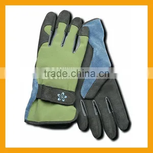 Deluxe Synthetic Leather Palm Spandex Back Gardening Gloves thumbnail-1