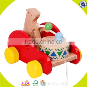 Wholesale Brand New Wooden Children Pull Animal Car Toy Top Quality Wooden Pull Animal Car Toy W05B035 thumbnail-5