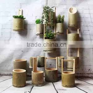 Nature Green Bamboo Vase For Lkebana And Flower Arrangement thumbnail-1