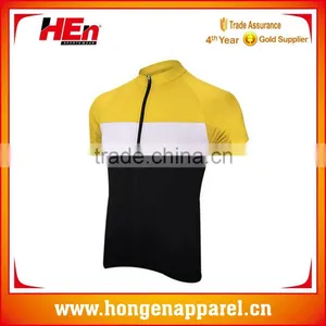 Hongen Apparel Good Price Yellow Design Short Sleeves Cycling Apparel thumbnail-1