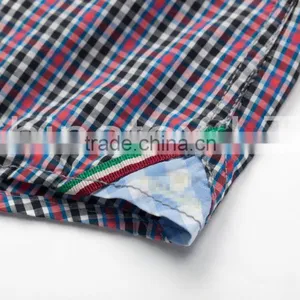 Fashion Short Sleeve Casual Design High Quality 100%Cotton Check Men Shirt thumbnail-5