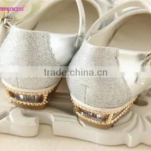 Kids Silver Shoes Girls Shoes Party Wearing Low Heel Fashion Little Girls Shoes Good Quality Sweet Girls Dress thumbnail-4