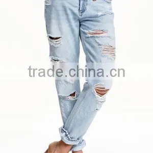 Boyfriend Low Trashed Jeans,2016 Summer Women Denim Pants,women Corpped Jean thumbnail-1