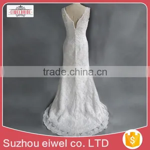 2017 China Manufacturer Customized Applique Lace Mermaid Wedding Dress thumbnail-3