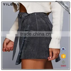 2017 A Line Corduroy Wild Mini Skirt for Lady thumbnail-3