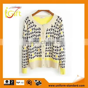2014 Hot Sell Wholesale High Quality Hollow Cotton Long Sleeve Cashmere Cardigan thumbnail-1