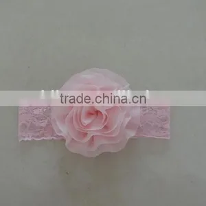 Baby Lace Tulle Headband Cotton Flower Elastic Craft Floral Kids Hairband 2016 Wholesale thumbnail-3