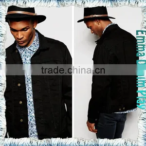 New Arrival Designer Mens Fashion Black Cotton Single Breasted Denim Jackets Coats Manufacturer Wholesale thumbnail-2