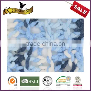 Charmkey Popular Mixed Color Dyed Fancy Kniiting Yarn Thick Polyester Chenille Yarn for Carpet thumbnail-4