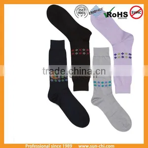 2015 Custom Grey Cotton Socks Men Argyle Cotton Cheap Crew Socks thumbnail-4