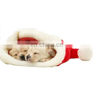 Two-double Santa Hat Merry Christmas Hat Custom Father Christmas Hat With White Pom Pom thumbnail-1