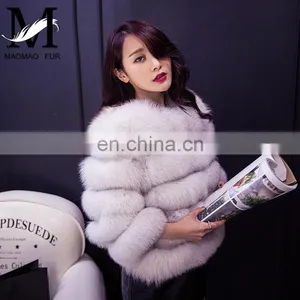 2016 Fashion Latest Coat Designs for Women / Natural Fox Fur Women Coat thumbnail-2