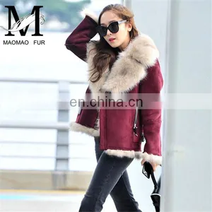 2016 New Style Wholesale Genuine Sheepskin Ladies Winter Korean Jacket thumbnail-4