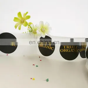 China Manufacture Custom Gold Stamping Sticker Colorful Printed Round Plastic Sticker thumbnail-1