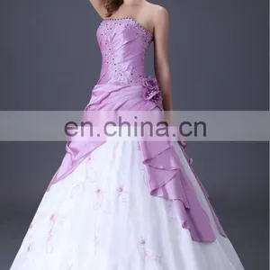 Grace Karin Long Strapless Purple and White Burgundy Quinceanera Dresses Cheap CL2519 thumbnail-6
