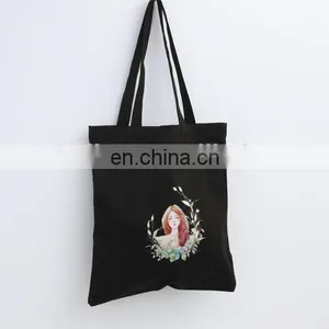 Wholesale UK Women Popular White Black Canvas Tote Bag thumbnail-4