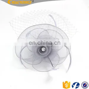 High Quality Elegant Design Rose Flower Handcraft Fascinator Hats With Veil Bridal Hair Accessories thumbnail-1